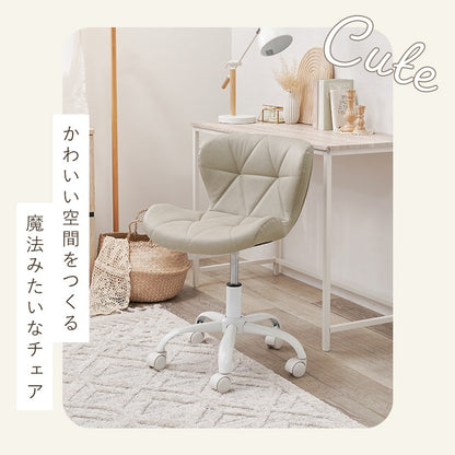 オフィスチェア 座面高41-49cm ふかふかウレタンクッション PVC／ベロア調