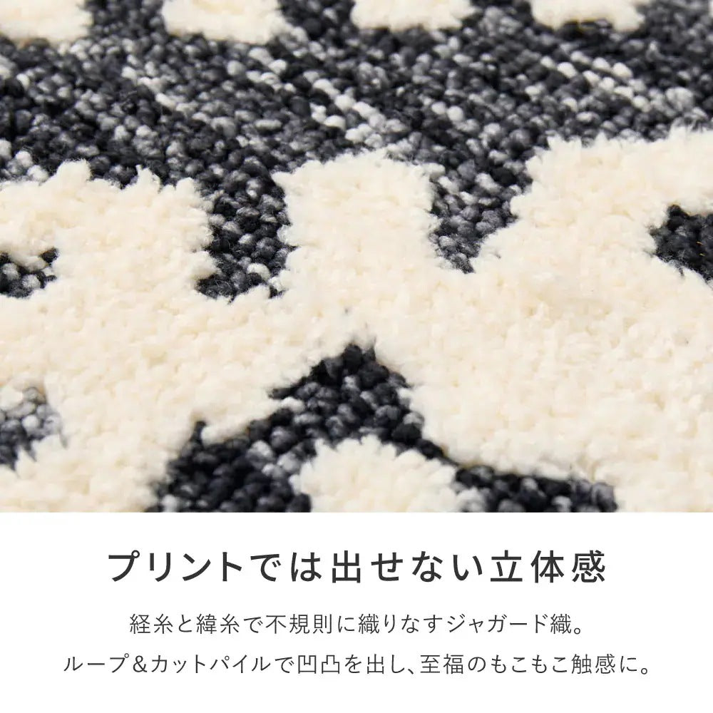 玄関マット 70×120cm シェニール インド製 ジャガード織 ウレタン入り モノトーン おしゃれ