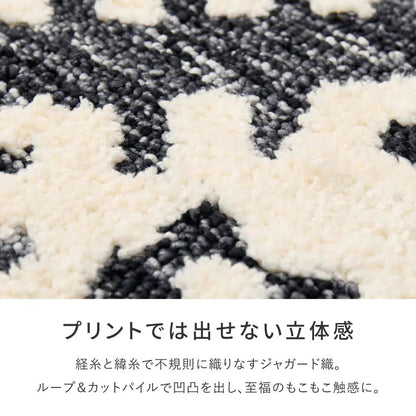 玄関マット 70×120cm シェニール インド製 ジャガード織 ウレタン入り モノトーン おしゃれ