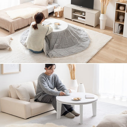 こたつテーブル 円形 直径68cm 遠赤外線ヒーター オールシーズン コンパクト 一人用