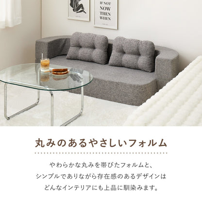 ソファベッド 円形 2way 組立不要 圧縮 ウレタンクッション 幅91cm 一人暮らし
