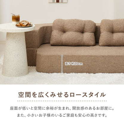 ソファベッド 円形 2way 組立不要 圧縮 ウレタンクッション 幅91cm 一人暮らし