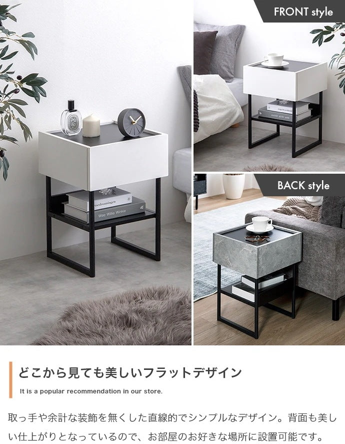 サイドテーブル 幅35cm 引き出し付き シンプルモダン スタイリッシュ ソファ横 ベッド横