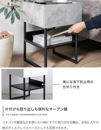 サイドテーブル 幅35cm 引き出し付き シンプルモダン スタイリッシュ ソファ横 ベッド横
