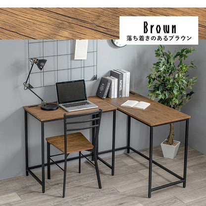 デスクセット 3点 L字 ロングデスク デスク2台 チェア付き セパレート 在宅勤務 テレワーク