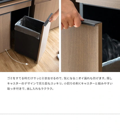 ゴミ箱に見えないゴミ箱 45L x2 天板はレンジ台にも 幅60cm キャスター移動 分別ドロワー 引き出し付き ダストボックス
