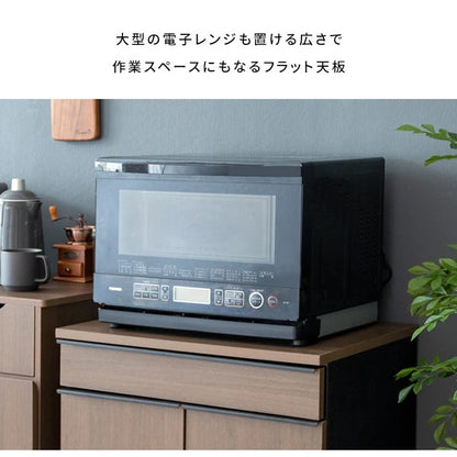 ゴミ箱に見えないゴミ箱 45L x2 天板はレンジ台にも 幅60cm キャスター移動 分別ドロワー 引き出し付き ダストボックス