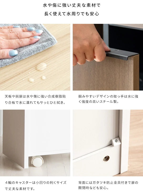ゴミ箱に見えないゴミ箱 45L x2 天板はレンジ台にも 幅60cm キャスター移動 分別ドロワー 引き出し付き ダストボックス