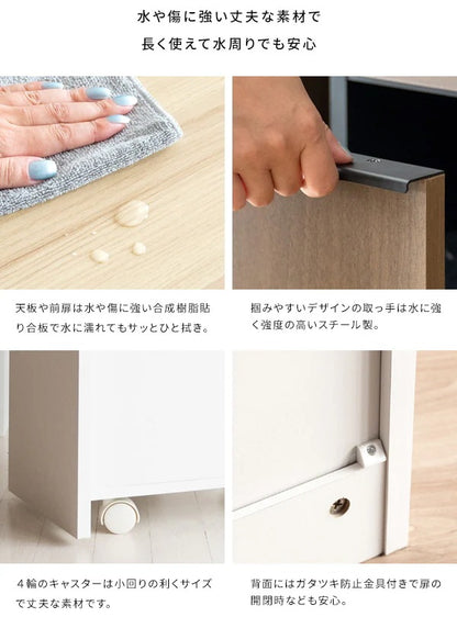 ゴミ箱に見えないゴミ箱 45L x2 天板はレンジ台にも 幅60cm キャスター移動 分別ドロワー 引き出し付き ダストボックス