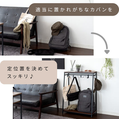 バッグハンガー 棚付き 玄関収納 廊下 ランドセルラック フック2種類 省スペース 壁面収納