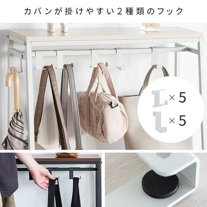 バッグハンガー 棚付き 玄関収納 廊下 ランドセルラック フック2種類 省スペース 壁面収納