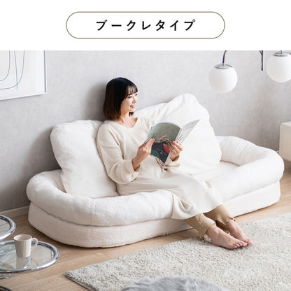 ふわとろ 3wayソファベッド 洗えるカバー もこもこふわふわ 18段階リクライニング マイクロファイバー