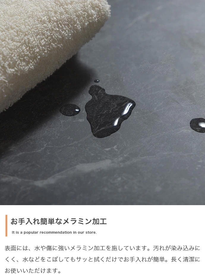 センターテーブル 大理石柄 幅80cm 引き出し付き 撥水 ガタつき防止 フラット おしゃれ リビング