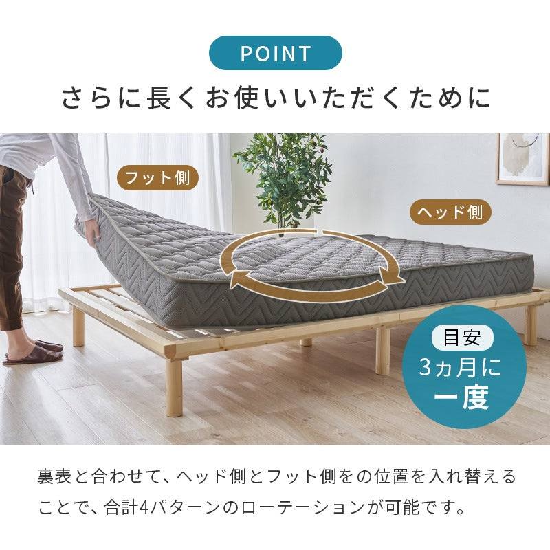 シングルマットレス リバーシブル 両面ポケットコイル 3Dメッシュ 通気性 高反発 寝返り 一人暮らし