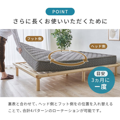 シングルマットレス リバーシブル 両面ポケットコイル 3Dメッシュ 通気性 高反発 寝返り 一人暮らし