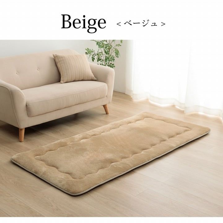 極厚ラグ 撥水 ふっくら6層フランネル 90×190cm 厚手ボリューム 保温 アルミシート内蔵