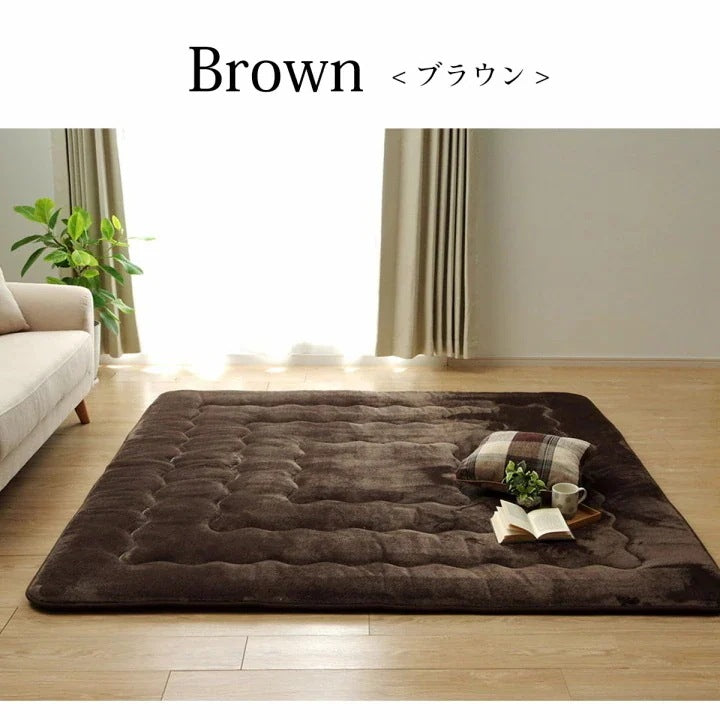 極厚ラグ 190×240cm 撥水 6層フランネル 保温 アルミシート内蔵 厚手 床暖房対応 冬 暖か