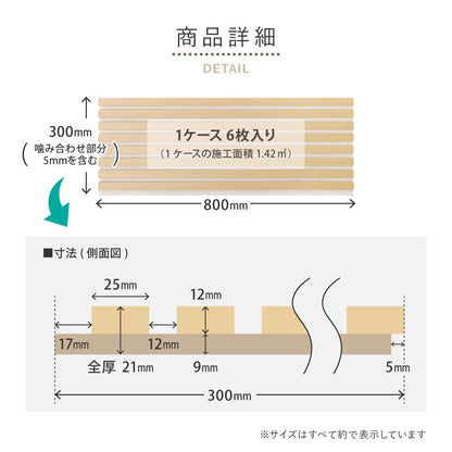 かんたん施工 ウォールパネル 吸音パネル 防音 ベージュ DIY 6枚セット（1枚あたり80x30cm）