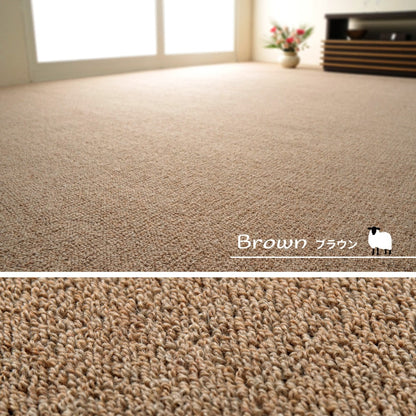 カーペット 江戸間3畳 176×261cm 天然ウール100% 防炎 防ダニ 抗菌 オールシーズン 高品質