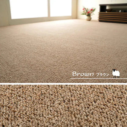 カーペット 江戸間8畳 352×352cm 天然ウール100% 防炎 防ダニ 抗菌 オールシーズン 高品質