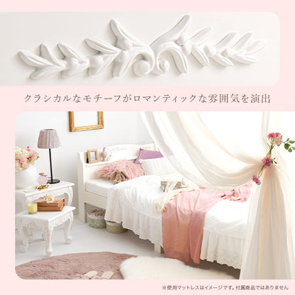 シングルベッド マットレスセット コンセント付き クラシカル ホワイト ボンネルコイル 姫系 組立簡単