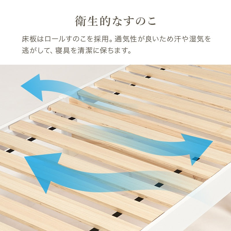 シングルベッド マットレスセット コンセント付き クラシカル ホワイト ボンネルコイル 姫系 組立簡単
