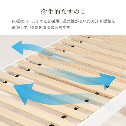 シングルベッド マットレスセット コンセント付き クラシカル ホワイト ボンネルコイル 姫系 組立簡単