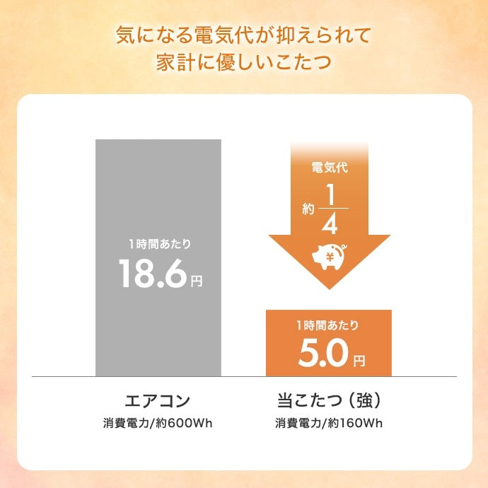 こたつテーブル 楕円形 90×60cm 薄型ヒーター オールシーズン 一人用 シンプル コンパクト