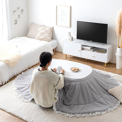 こたつテーブル 楕円形 90×60cm 薄型ヒーター オールシーズン 一人用 シンプル コンパクト