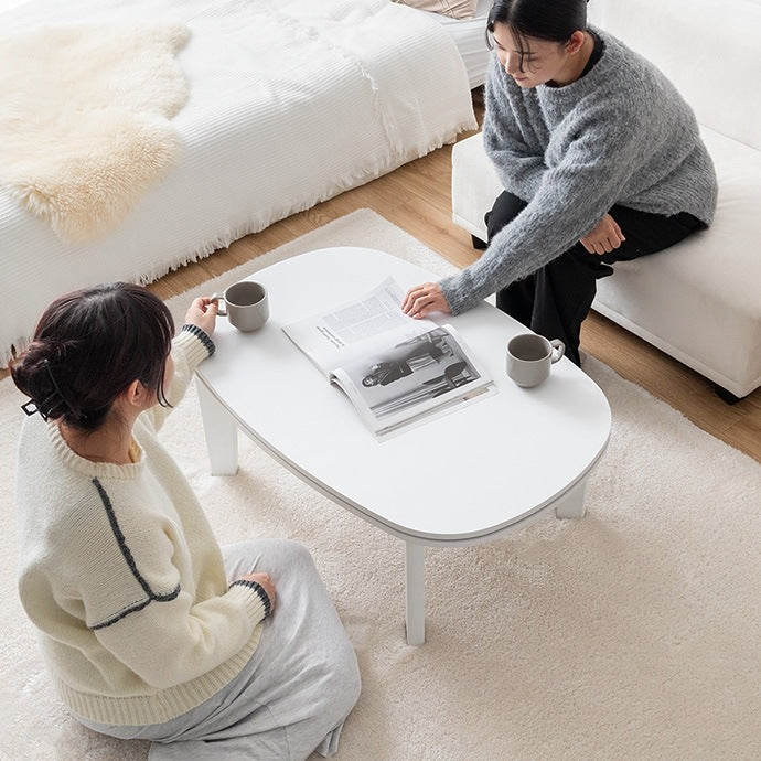 こたつテーブル 楕円形 90×60cm 薄型ヒーター オールシーズン 一人用 シンプル コンパクト