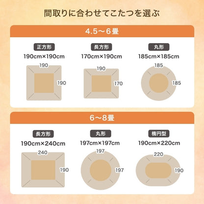 こたつテーブル 楕円形 90×60cm 薄型ヒーター オールシーズン 一人用 シンプル コンパクト