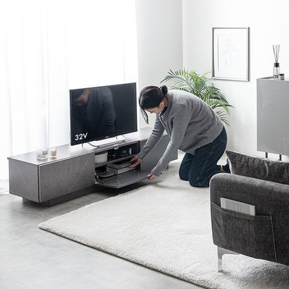 テレビ台 ローボード 幅150cm ストーン柄 フラットデザイン 引き出し多数 ノイズレス シンプルモダン