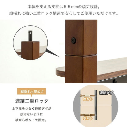 2段ベッド 3way キングベッド ツインベッド兼用 耐荷重250kg サイドガード付き 宮棚 コンセント付き