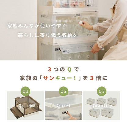 収納ボックス 折りたたみ 5個セット Sサイズ 3面オープン 積み重ね ロック付き クリア スモーク