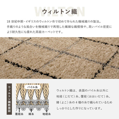 ラグマット 200×250cm ベルギー製 ウィルトン ふかふか 高密度パイル 大型 リビング おしゃれ