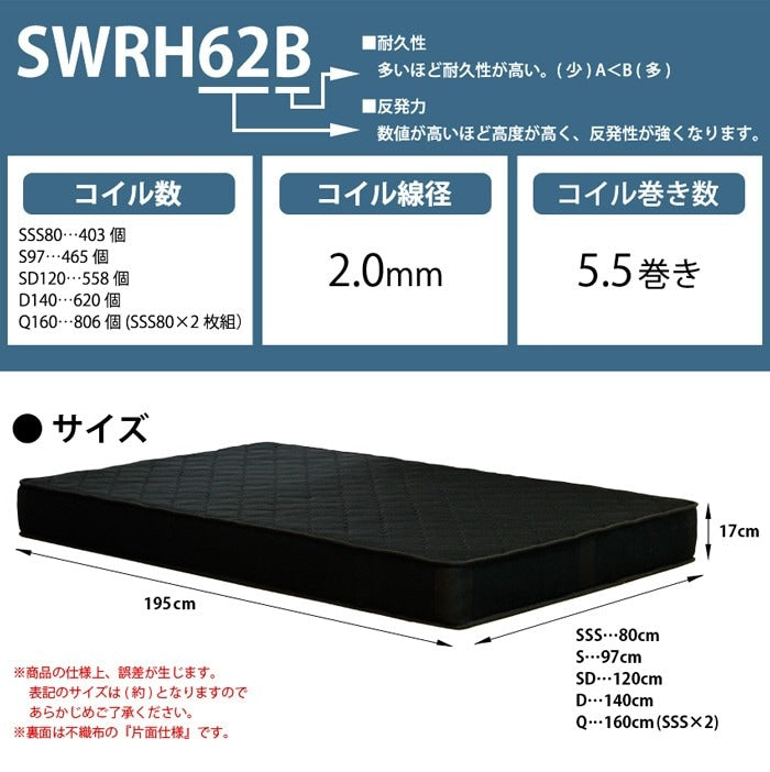 セミダブルベッド＋高反発ブラックマットレスセット 棚付き コンセント付き 引き出し RUES