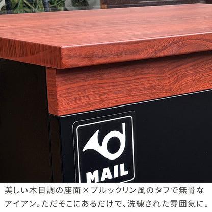 収納ベンチ 宅配ボックス兼用 80L 鍵付き 玄関 ベランダ ウッドデッキ 屋外対応 大容量