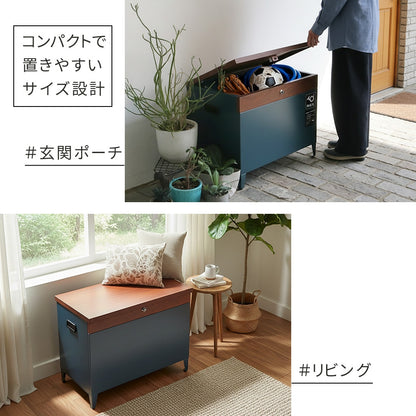 収納ベンチ 宅配ボックス兼用 80L 鍵付き 玄関 ベランダ ウッドデッキ 屋外対応 大容量