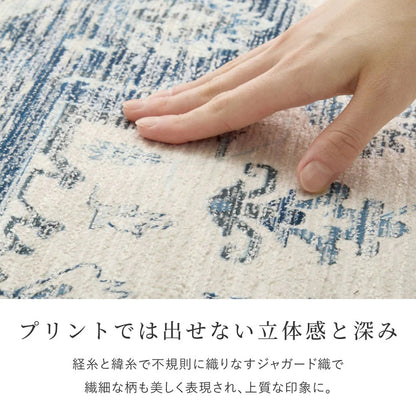 玄関マット 60×90cm シェニール インド製 ジャガード織 くすみカラー おしゃれ 滑り止め