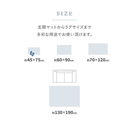 玄関マット 60×90cm シェニール インド製 ジャガード織 くすみカラー おしゃれ 滑り止め