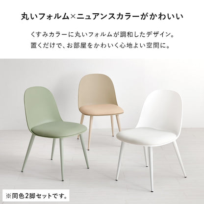 ダイニングチェア 2脚SET くすみカラー シンプルモダン 椅子 カフェ風スタイル