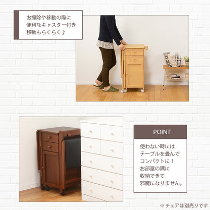 折りたたみデスク 薄型 キャスター付き 引き出し付き PCデスク コンパクト収納 在宅勤務 省スペース