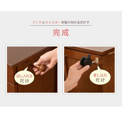 折りたたみデスク 薄型 キャスター付き 引き出し付き PCデスク コンパクト収納 在宅勤務 省スペース