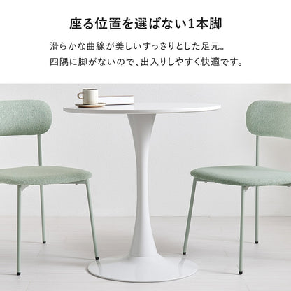 ダイニングセット 3点 （円形ダイニングテーブル + ダイニングチェア2脚） くすみカラー 丸テーブル 幅70cm