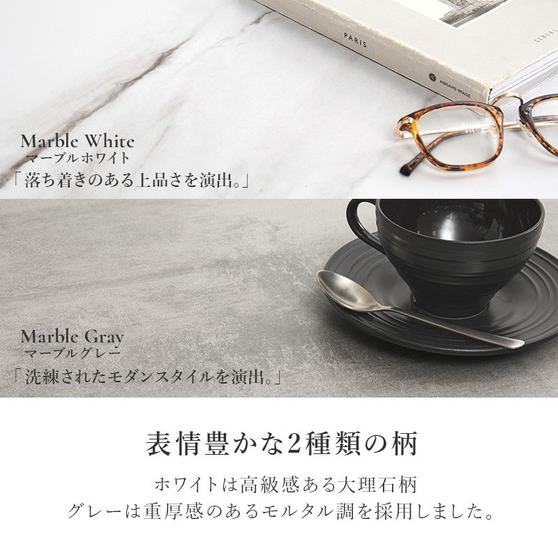 センターテーブル 69×69cm 石目調 ローテーブル 引き出し2杯 スタイリッシュ 収納テーブル 撥水テーブル