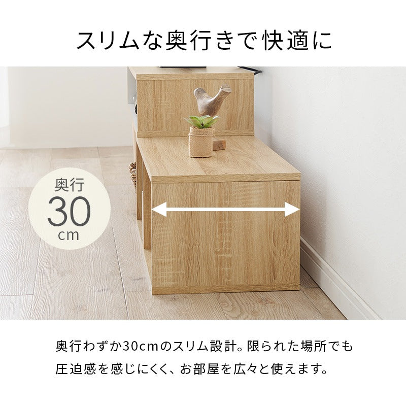 伸縮テレビ台 幅75-135cm ローボード L字／コーナー／斜め ディスプレイ収納 サイドボード