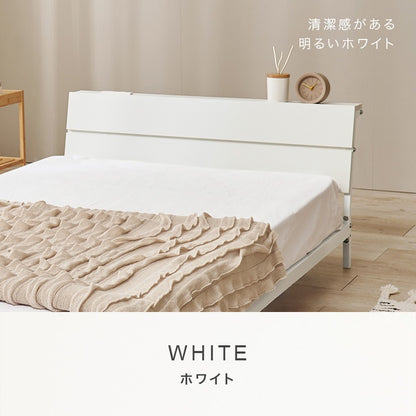 シングルベッド すのこベッド スチール ヘッドボード コンセント付き ベッドフレーム 一人暮らし