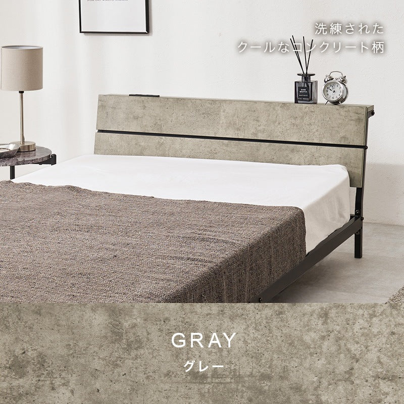シングルベッド すのこベッド スチール ヘッドボード コンセント付き ベッドフレーム 一人暮らし