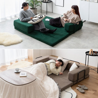 フロアソファ 2way 幅155cm キッズスペース フロアマット 滑り止め ズレ防止 子供 プレイマット