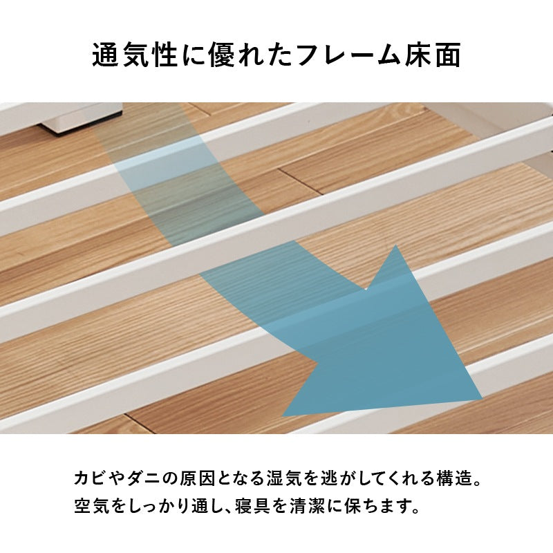 シングルベッド ベッドフレーム ネジなし かんたん組立 耐荷重150kg 頑丈 シンプル 一人暮らし